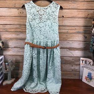 Mint lace dress, size 12.
